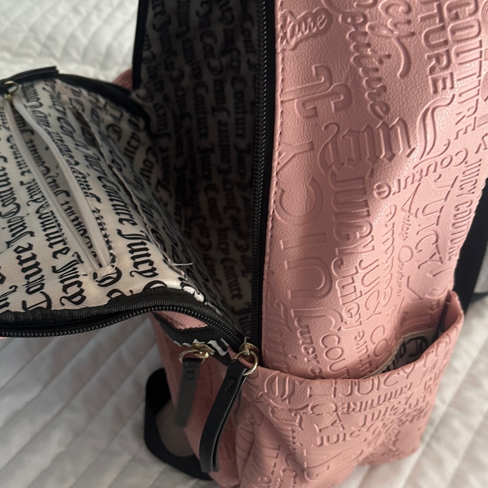 LIKE NEW!! Juicy Couture Embossed Pink Backpack - Picture 8 of 9
